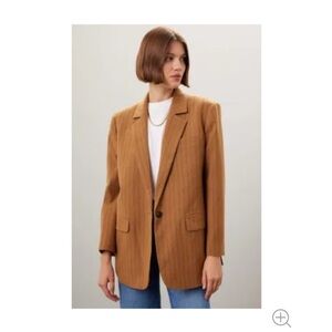 Madewell Brown Pinstripe Blazer